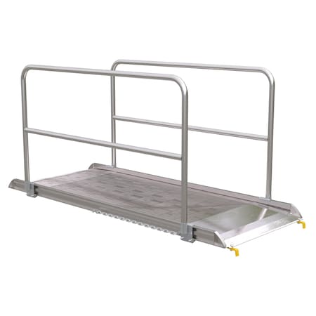 Vestil Alum. Walk Ramp w/Rail Hook, 96 x 38" AWR-38-8B-HR